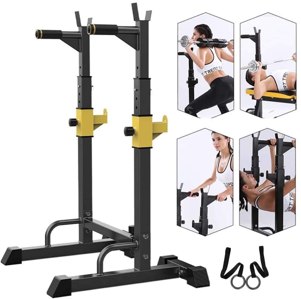 Thole Adjustable Squat Rack Household Barbell Stand Multifunction Sturdy Bench Press Equipment Fitness equipment