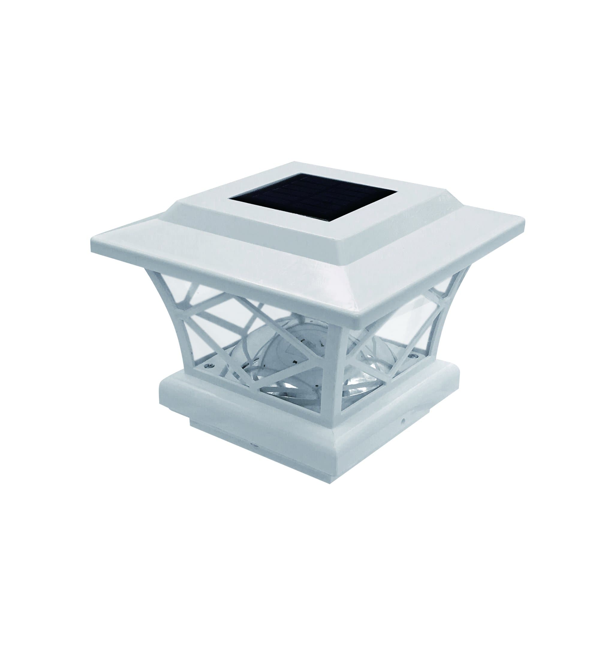 Pine Top 511-0010W 2 Light LED Solar Powered Plastic Fence Post Cap, White