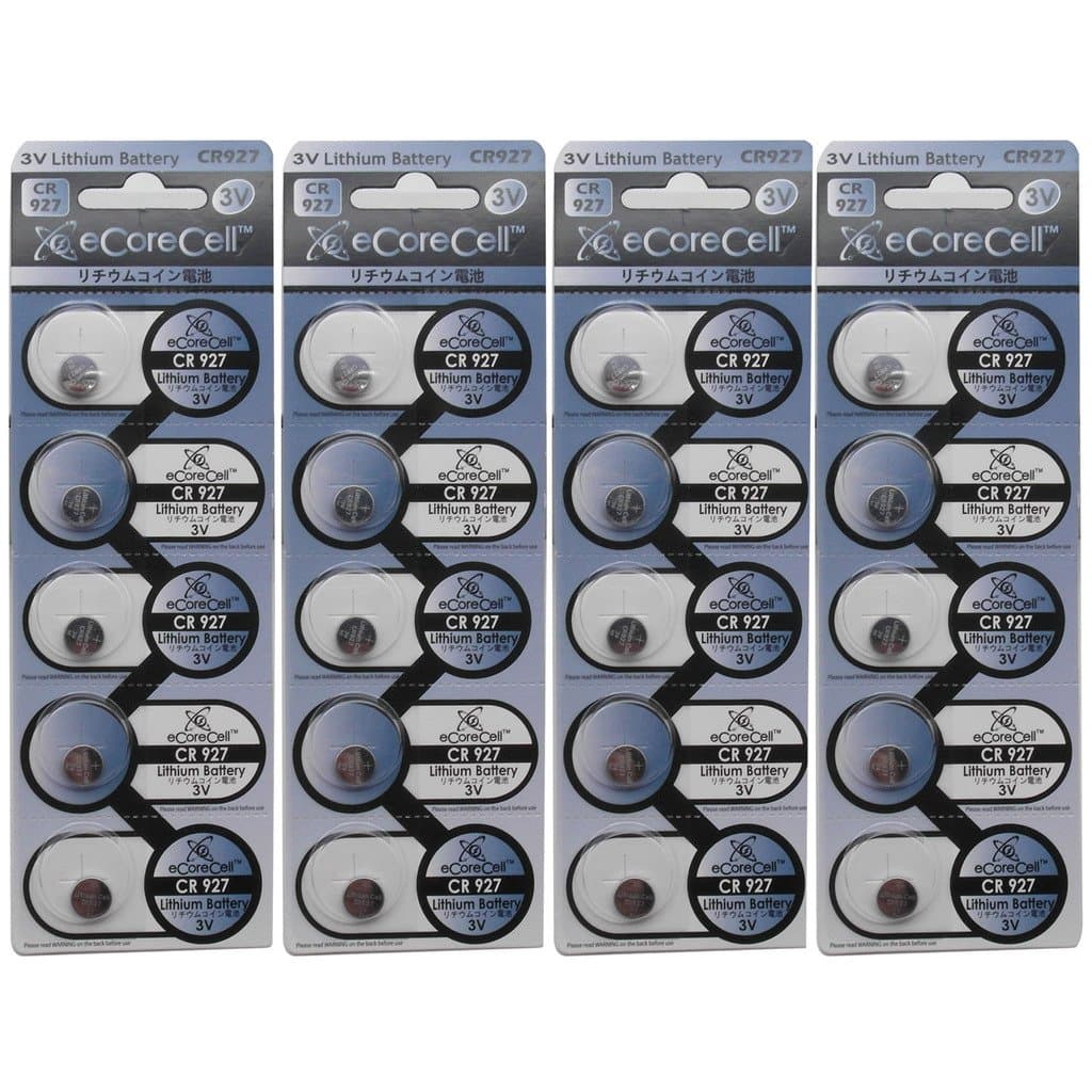eCoreCell (20pcs) CR927 3V 3 Volt Lithium Single Use Non-Rechargeable Button Coin Cell Battery