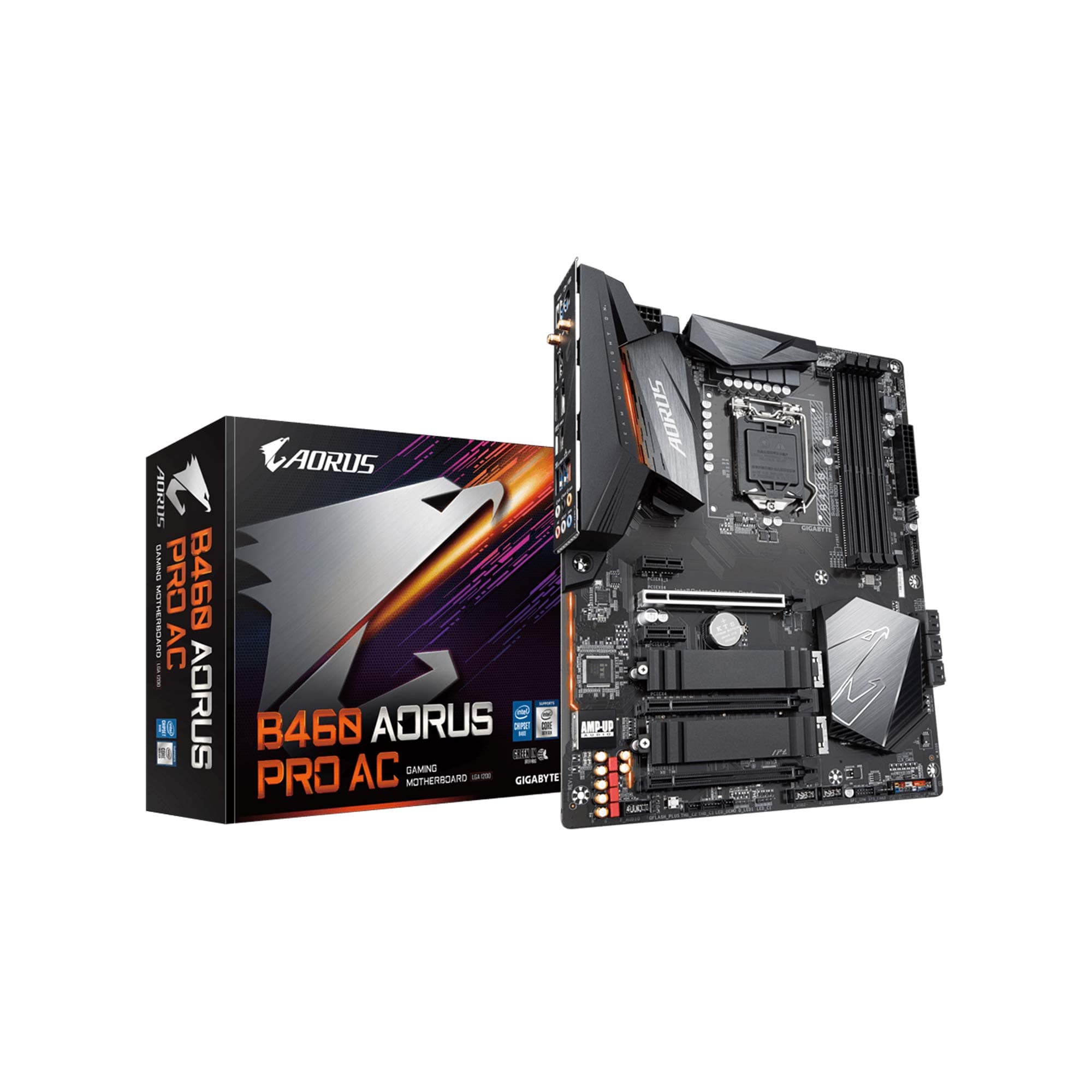 GIGABYTE B460 AORUS PRO AC with Direct 8+2 Phase Digital VRM Design, Intel 802.11ac Wave2 2T2R WiFi & BT 5, Intel 2.5 GbE LAN, USB 3.2 Gen2 Type-C, RGB Fusion 2.0