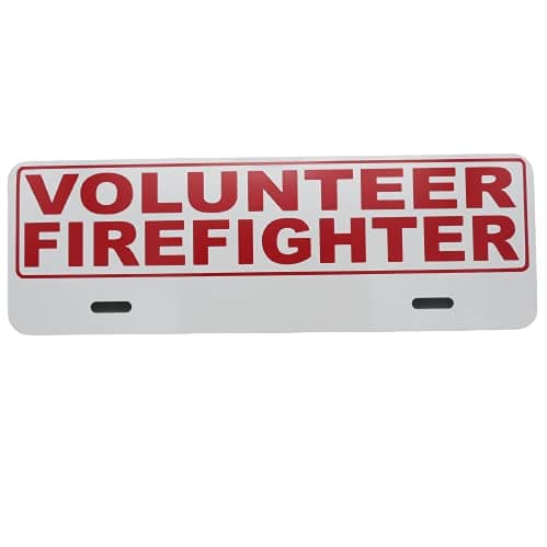 Volunteer Firefighter License Plate Topper