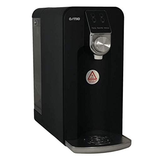 osmio Water Zero Reverse Osmosis System-No Installation, Completely Portable, Produces Boiling, Hot Ambient Water at a Touch of a Button, Black, 20x45x38