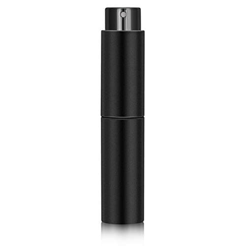 10ml Travel Perfume Atomizer, Refillable Cologne Spray Bottle with Double Leakproof Design & Ultra-Fine Mist, Includes Funnel and Fill Pump - Black