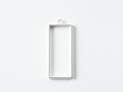 Resin empty frame (geometric series rectangle (49 x 20 mm) 1 piece matte silver)