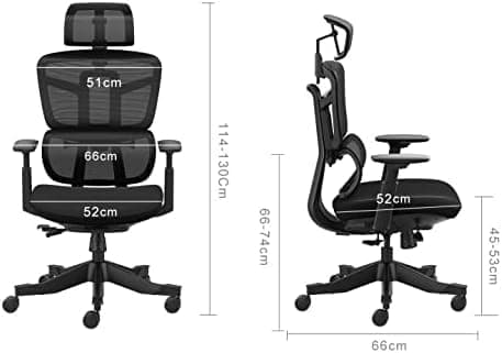 Hbada E8 Ergonomic Office Chair Elastic Adaptative Adjustment Back Lumbar Support Computer Chair High-Density Breathable Mesh Desk Chair with 115° Rocking,Black