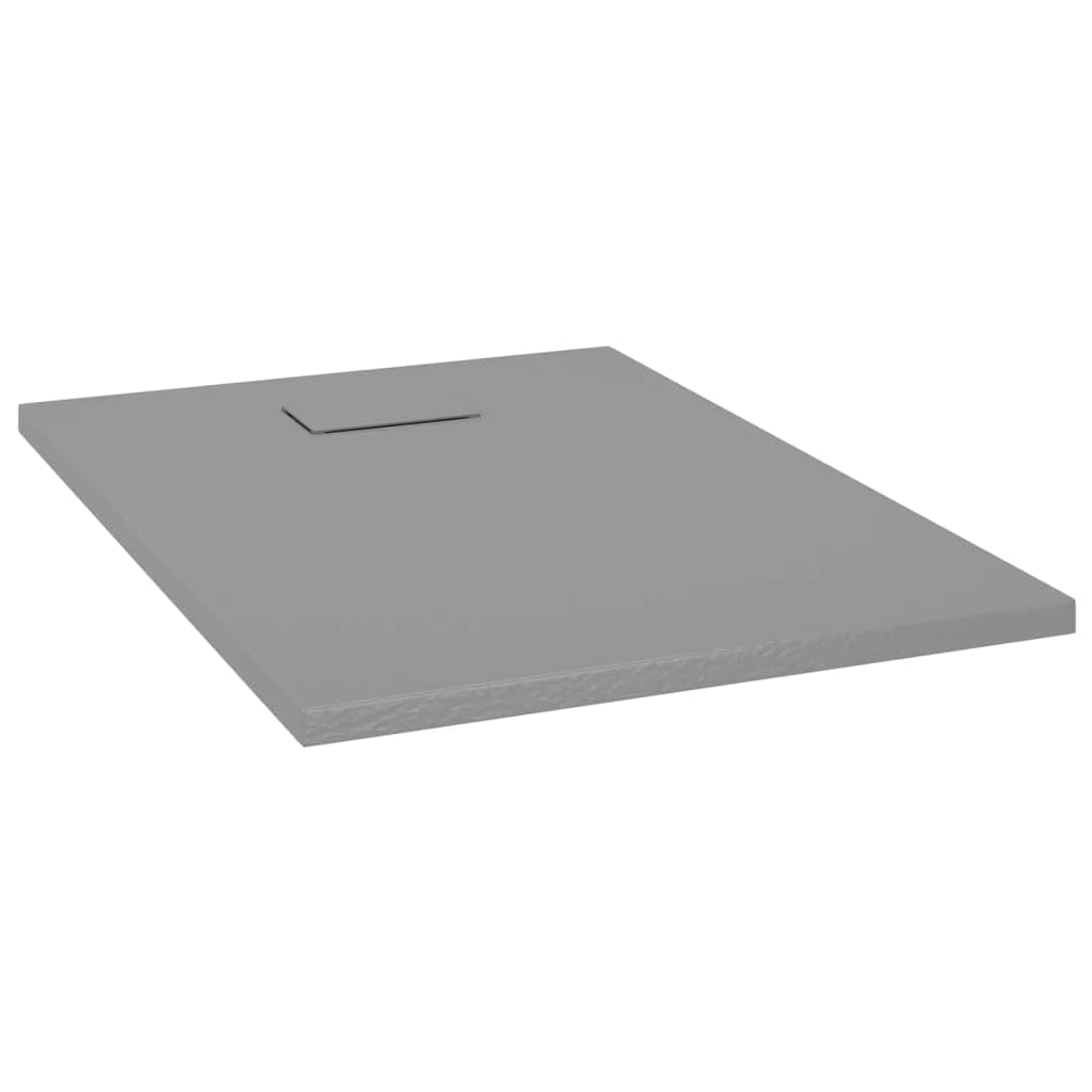 Durable SMC Shower Base Tray - Stain-Resistant, Scratch-Resistant, Low-Threshold Bathroom Tray with Stone Resin Surface, 100x70 cm, Grey