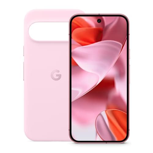Google Pixel 9 - Unlocked Android Smartphone with Gemini, Advanced Camera, 6.3" Actua Display - Peony, 128GB + Pixel 9 & Pixel 9 Pro Case - Stain-Resistant Silicone - Rose Quartz