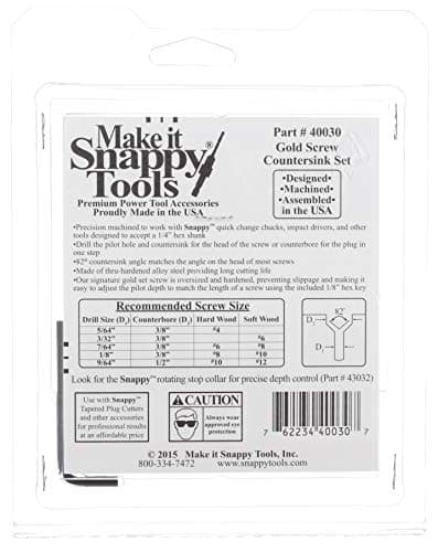 QUICK CHANGE 5 PC. COUNTERSINK DRILL BIT SET BY SNAPPY