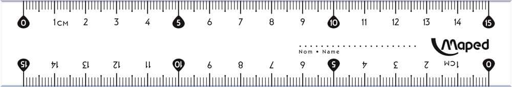 MAPED 146507 Essentials Ruler 15 cm, Double Graduation