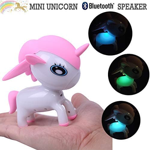 Mini Unicorn Bluetooth Speaker (Portable Wireless Speaker with Dimmable RGB Color Change LED)-Musical Player for iPhone/iPad/iPod/Samsung/HTC/Tablets