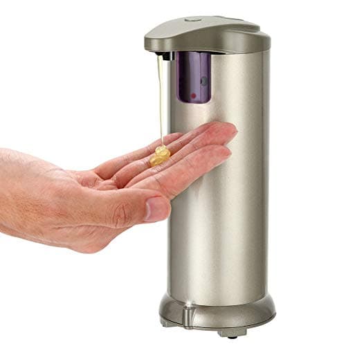 Automatic Soap Dispenser, No Touch IR Infrared Motion Sensor Hands-Free Stainless Steel Automatic Liquid Soap Dispenser for Kitchen or Bathroom (Champagne 01)