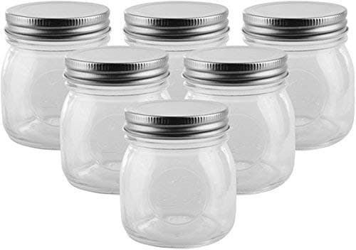 Mason Jars, With Regular Lids, and Lids for Drinking, Dishwasher Safe, BPA Free, (Set of 6) (10 oz)
