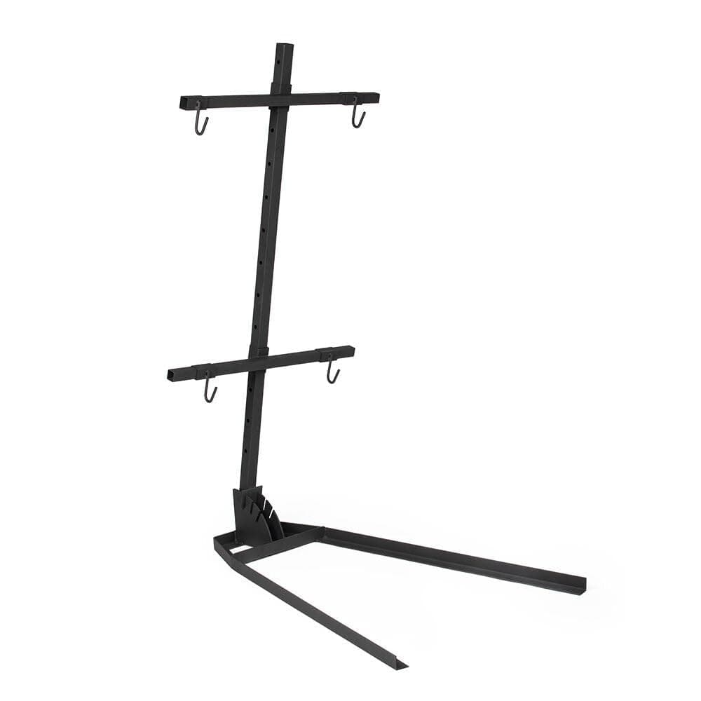 Ash & Ember Asado Cross with Adjustable Base, 61 x 28 Patagonian BBQ, 150 LB Capacity Whole Animal BBQ Stand, High Temp Black Paint