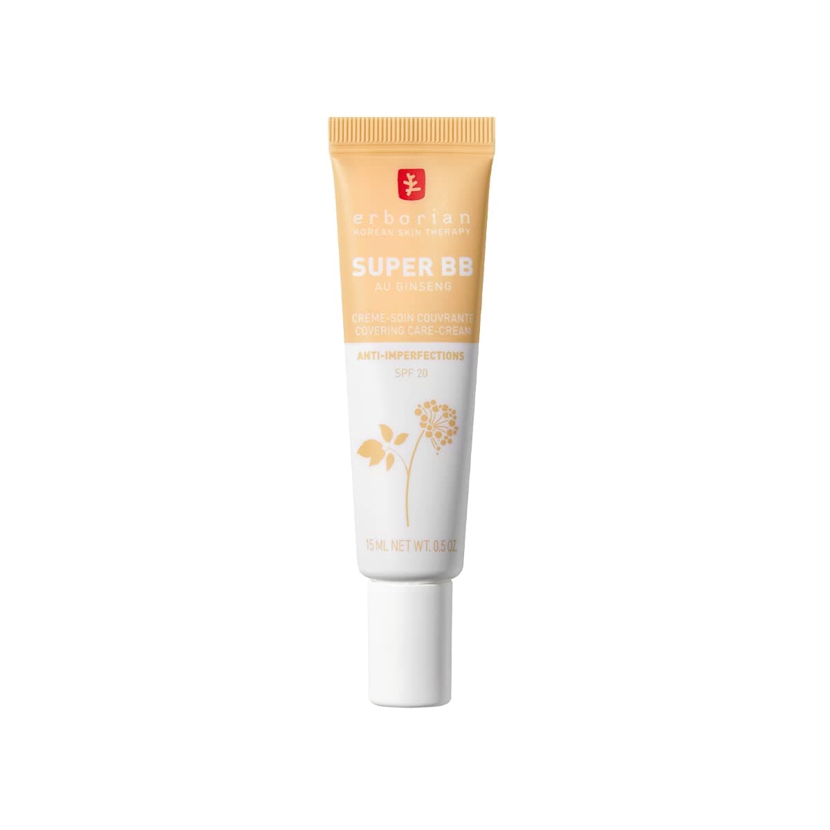 Erborian Super BB Cream with Ginseng Full coverage BB cream for acne prone skin Nude 15 ml (Pack of 1)