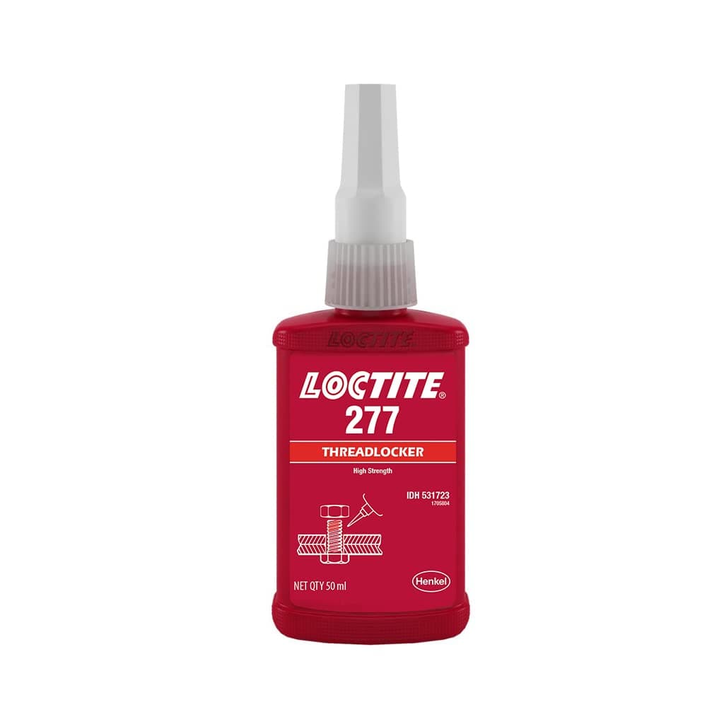 Loctite 277, Threadlocker, Red (50ml), High strength threadlock, prevention of looseing, secure bonding for machinery, engine and vehicles, acrylic adhesive, anaerobic, high temperature resistance, high torque, large bolts and studs (M25)