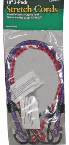 18-inch Stretch Cord with Coated Hooks (2-pc Set) (8mm Thick)