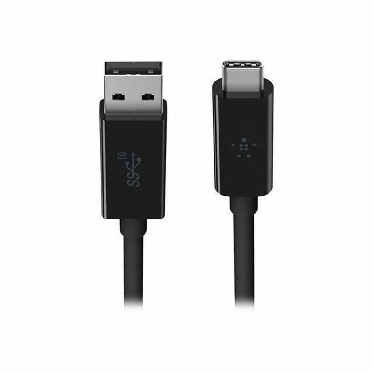 Belkin USB C to USB-A 3.1, Type C Cable Super Speed 10Gbps Transfer Speed for MacBook, Chromebook Pixel, laptops, Hard Drives, Desktop Computer and More, 3A Power Output, Black