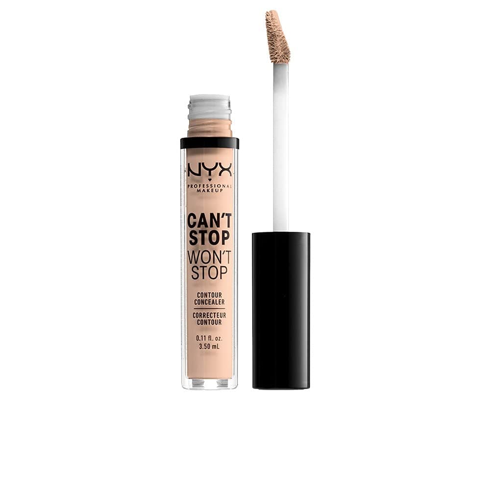 NYX Professional Full Coverage Concealer, 24 Hour Longevity, Can't Stop Won't Stop Contour Makeup Concealer, Matte Finish, Shine Control, Long Lasting, Vegan Formula, Shade: Alabaster