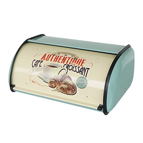 SOTECHBread Box Kitchen Stainless Metal Extra Large Vintage Container for Storage Boxes Countertop Keeper Rustic Holder Counter with Roll Top Farmhouse