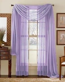 Moshells 84" Long Sheer Curtain Panel - Light Purple