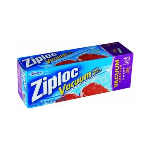 Ziploc Vacuum Pump Refill Bags, Quart Size