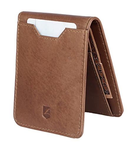 Luxe Leather Slim Minimalist Wallet for Men - RFID Blocking Front Pocket Wallet
