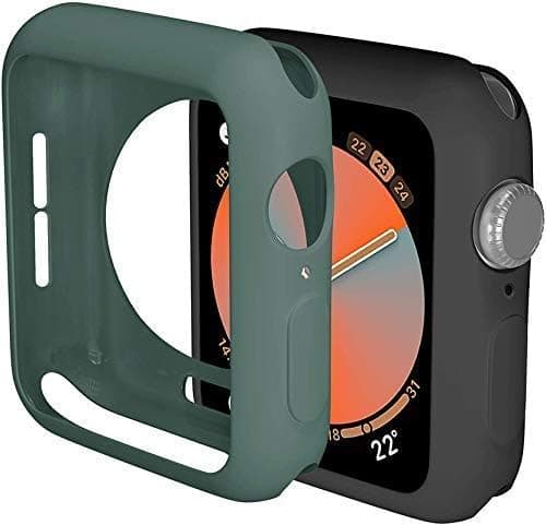 AE MOBILE ACCESSORIES Compatible With Iwatch Case 44Mm,Pack Soft Tpu Ultra-Slim Lightweight Bumper Scratch Resistant Protective Case Compatible With Iwatch Series 4,5 Black (Army Green)smartwatch