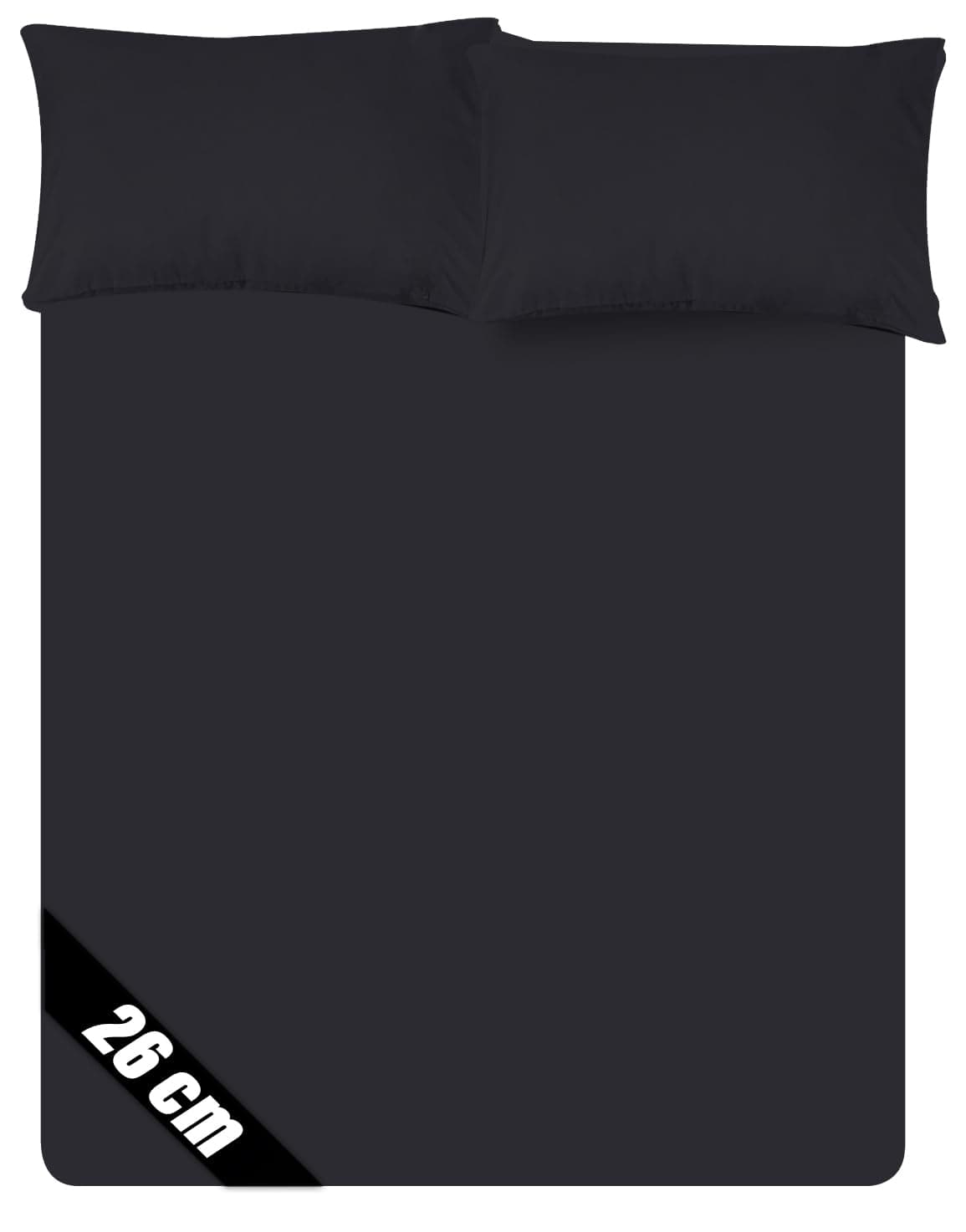 Sunshine Comforts Microfiber Fitted Sheets Breathable, Anti Wrinkle 26cm Deep Pocket Single Bed Sheets Black Bedding & Linen- Single Bedding 90 X 190 CM Single Fitted Sheet