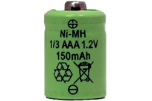 8 x 1/3 AAA 150 mAh Button Top NiMH Battery (for Solar Lights)