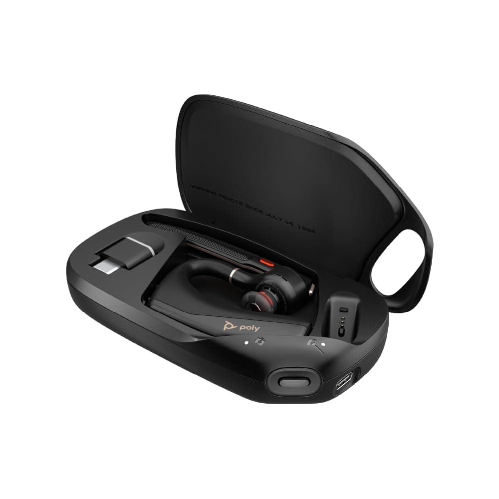 Voyager Legend 50 UC Bluetooth Headset with Charging Case - 4 Noise-Canceling Mics, AI NoiseBlockAI & WindSmart Tech - Bluetooth Headphones with Mic, Smart Call Controls, All-Day Comfort
