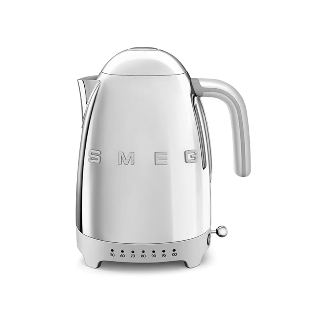 7-Cup Variable Temperature Electric Kettle - Retro Style Aesthetic with Advanced Technology - Stainless Steel, 1400W, 120V, 360° Swivel Base, Keep Warm Function (Stainless Steel)