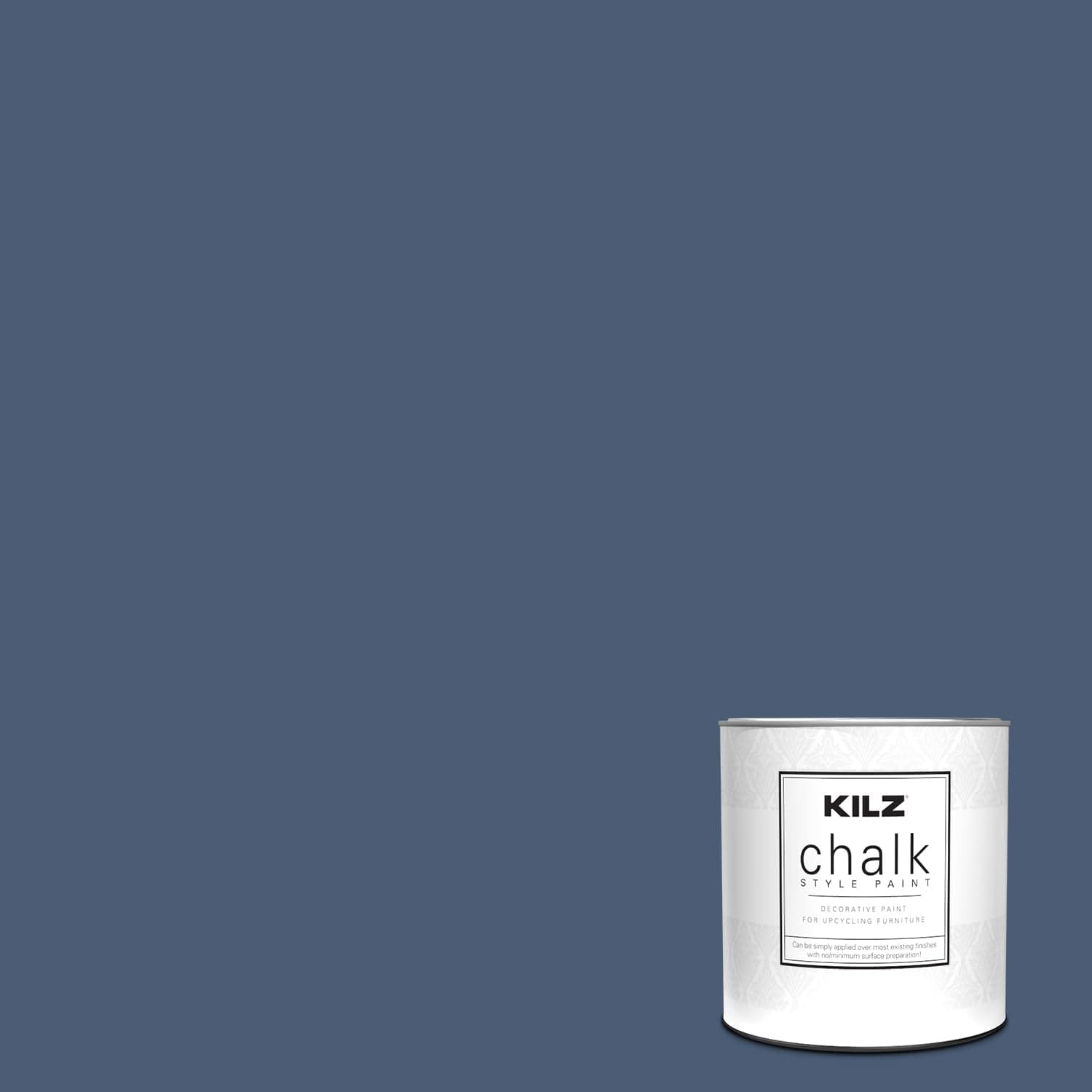 Chalk Style Paint, Interior, Ultra Flat, Authentic Navy, 1 Quart