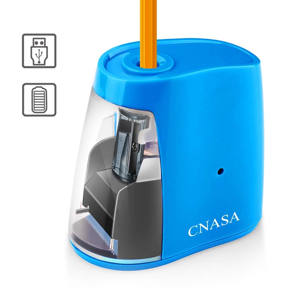 Electric Pencil Sharpener, Pencil Sharpener with Auto Safe Feature,Portable Electric Sharpener for Home/School/Classroom/Office,USB or 2AA Batteries Operated (Blue2)
