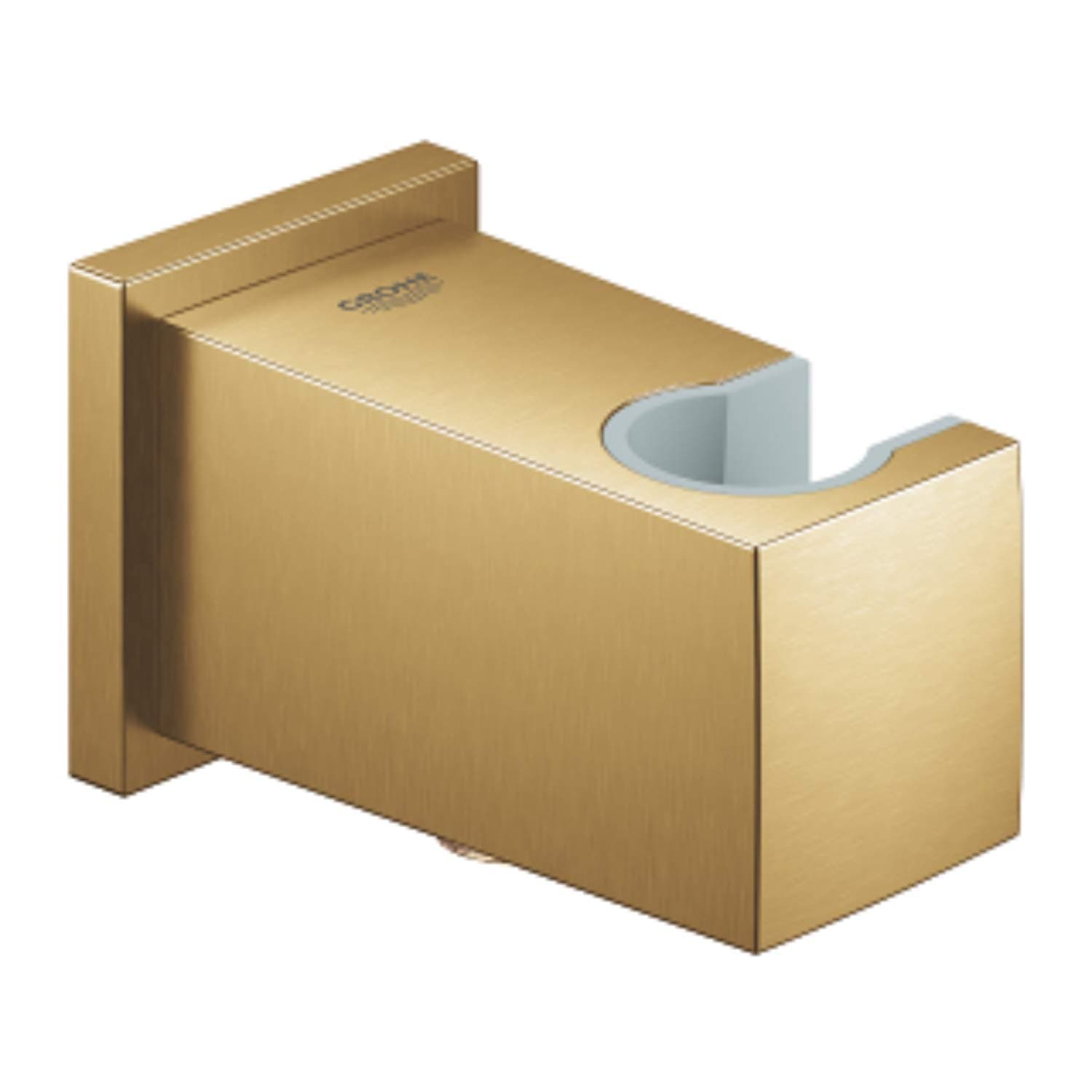 Euphoria Cube Series 1/2 Outlet Elbow with Fixed Wall Mount for Rooms, 3.8 x 5.2 x 3.8 cm, Brushed Gold (Reference: 26370GN0)