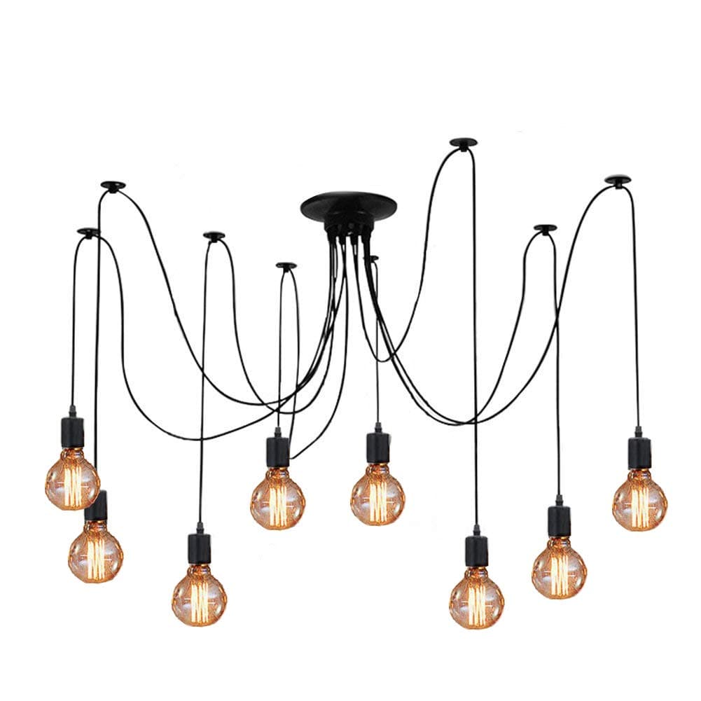 Ceiling Spider Lamp Light Pendant Lighting, Antique Classic Adjustable DIY Lighting Chandelier Modern Chic Industrial Dining 8 Arms(each with 1.7m wire)