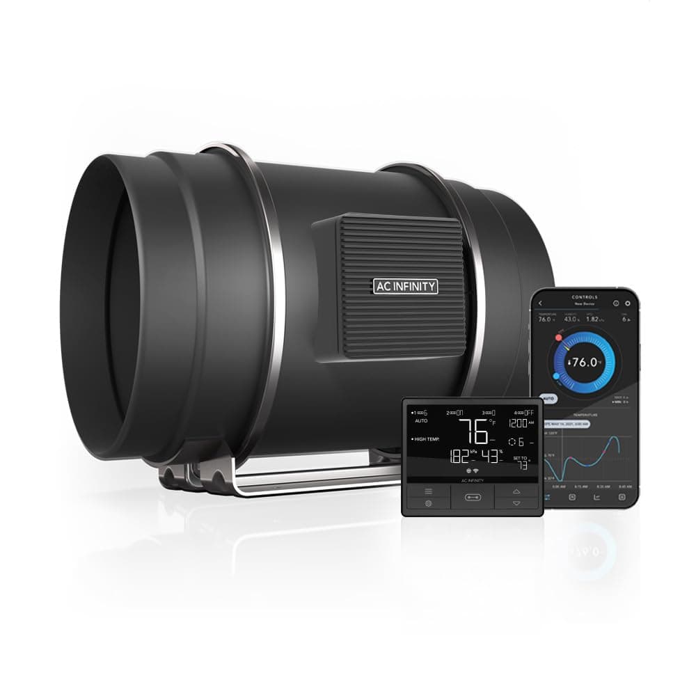 AC Infinity CLOUDLINE T8, Quiet 8 Inline Duct Fan with Temperature Humidity Controller