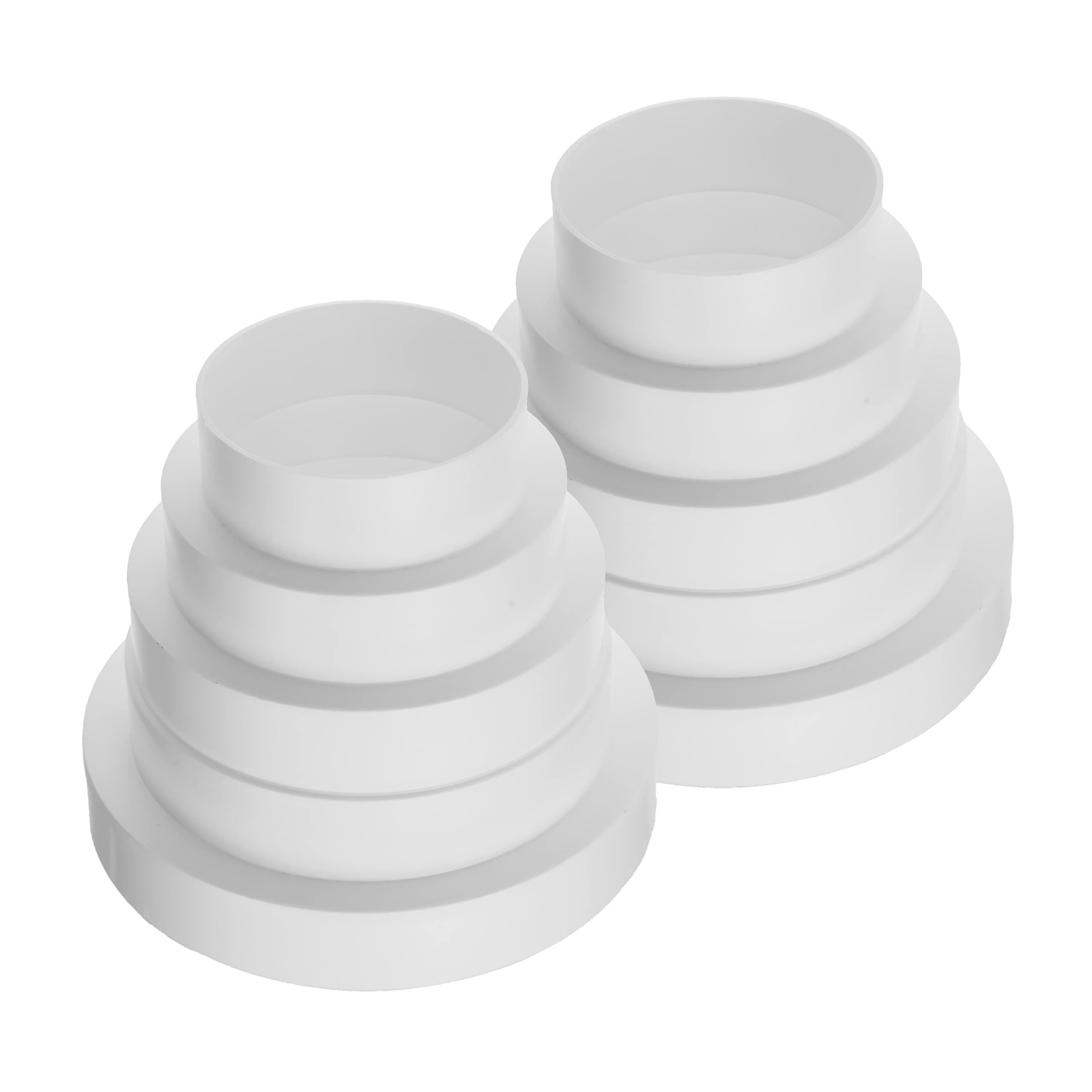 Vent Systems 3” 4” 5” 6” White Plastic Duct Reducer Increaser – 2 Pack – Highly Durable Universal Vent Adapter for HVAC Air Ducts – Easy to Install in Bathroom, Kitchen, and Office Ventilation Systems