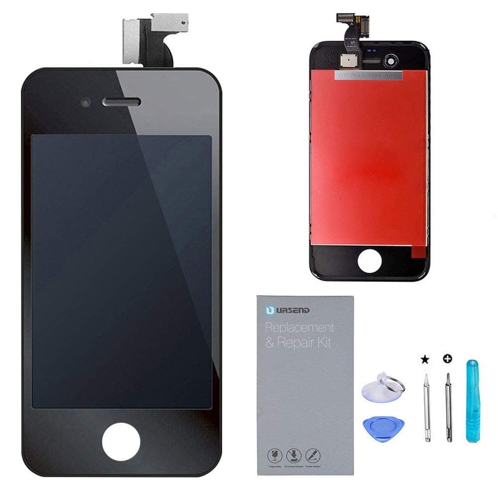 URSEND Screen Replacement for iPhone 4S Black LCD Digitizer Touch Display Assembly with Repair Tools Kit