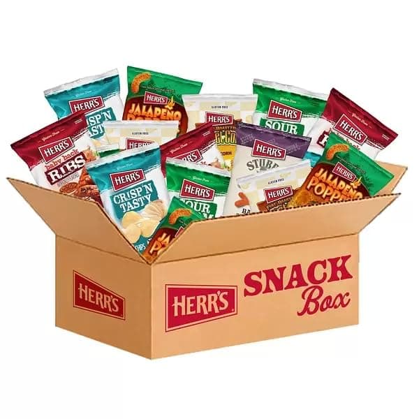 Herr's Variety Pack, Assorted Snacks, 0.625–1.5 Ounce (Pack of 24 Bags) – A Delicious Mix of Chips, Pretzels, and Cheese Snacks – Great for Family Snacking and Lunchboxes