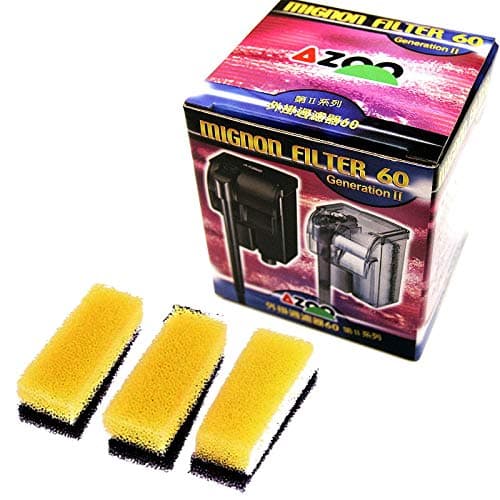 AzooMignon Filter 60L with Three Sets Replacement Pad- Aquarium Fish Water Plants Tank
