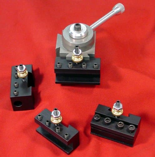 Quick Change Toolpost & 4 holders 3/8 bolt mount from A2Z