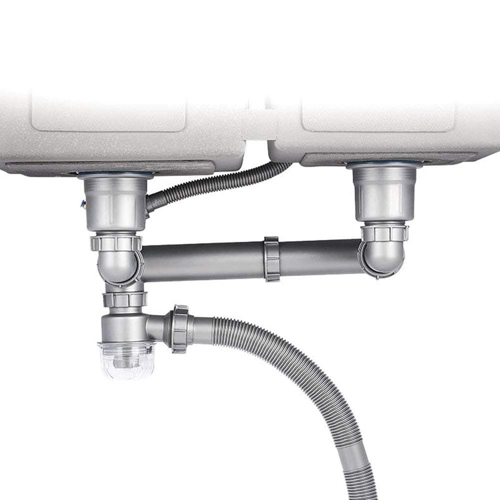 Expandable Flexible Drain Pipe For Kitchen Double Sink, Anti-Odor, Anti-Leakage And Anti-Clogging Kit Universal Sink Tools