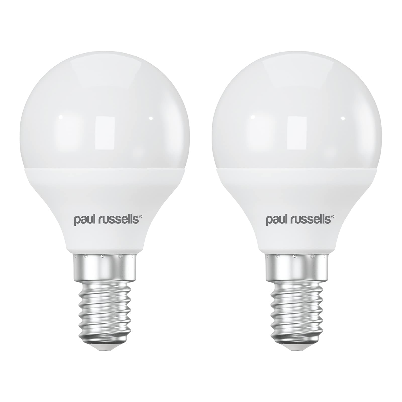 LED Light Small Edison Screw E14, 40w Equivalent, 4.9W 470 Lumens LED Bulbs, 2700K Bright Warm White, Mini Globe Frosted G45 SES Golf Ball Energy Saving (Not Dimmable) Lightbulbs, 2 Pack