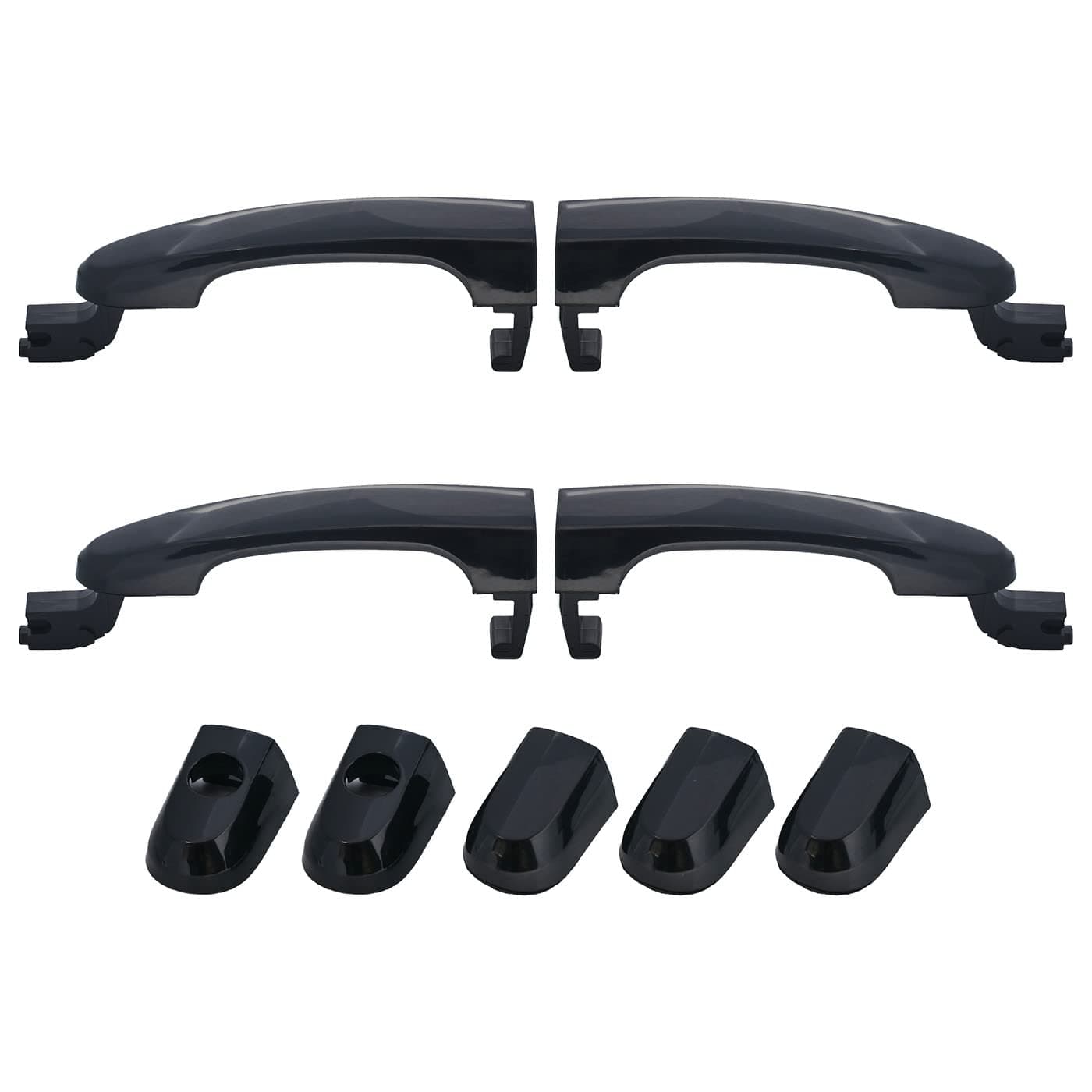 DEAL AUTO ELECTRIC PARTS Black Exterior Door Handles Replacement Kit, 4pcs Left+Right Front+Rear Side, Compatible with 2005-2010 Kia Sportage, Replaces 82651-1F010 82661-1F010 83651-1F010 83661-1F010