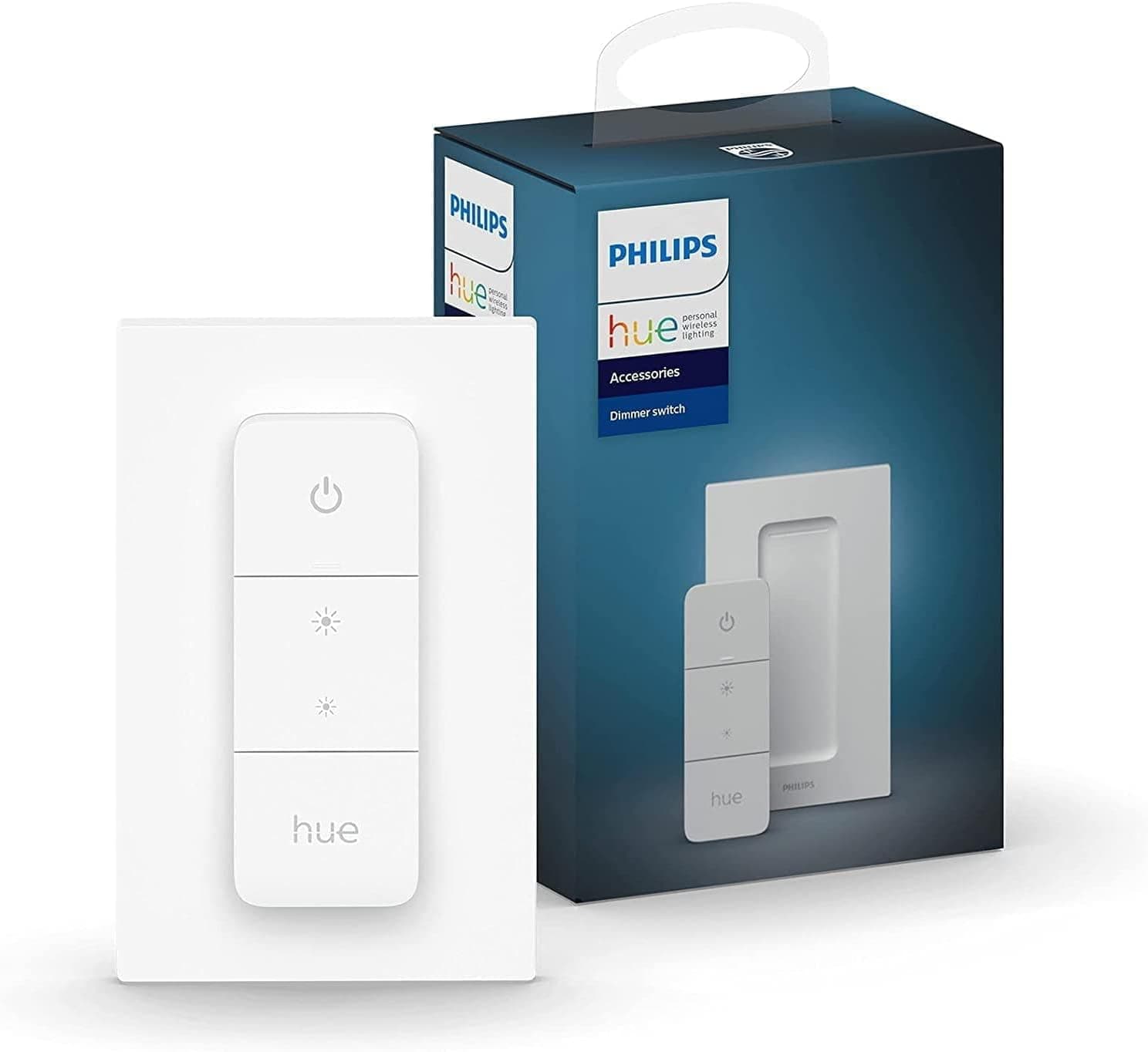 Smart Wireless Dimmer Switch V2 (Installation-Free, Exclusive for Philips Hue Lights) For Indoor Home Lighting, Living room, Bedroom.