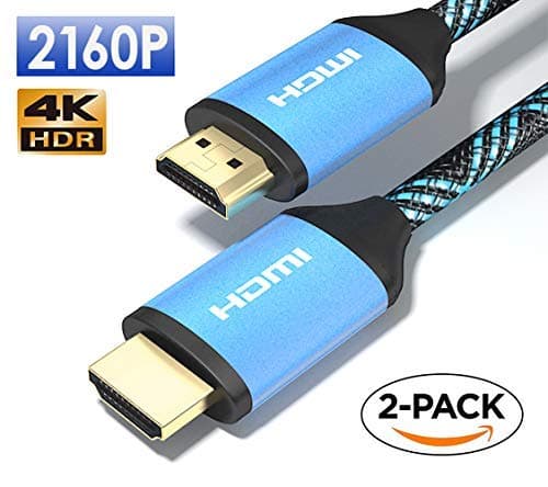 4K HDMI Cable 6ft 1 Pack, Braided Nylon, Shielded, hdmi 2.0 High Speed, 18Gbps 4K 60HZ HDR, 2160P, ARC, HDCP 2.2, hdmi to hdmi, for Laptop, Monitor, PS4, PS5, Xbox, UHD TV Apple TV & More