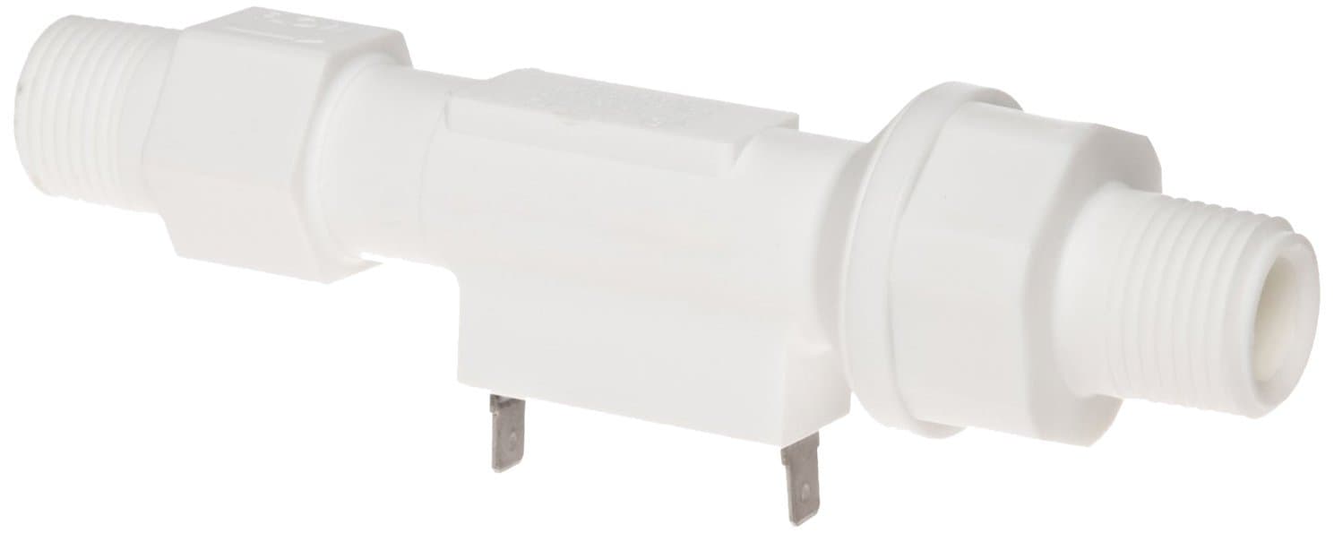 Gems Sensors FS-150 Series Polypropylene Flow Switch with Low Pressure Drop, Inline, Piston Type, Normally Closed, 5 gpm Flow Setting, 1/2" NPT Male