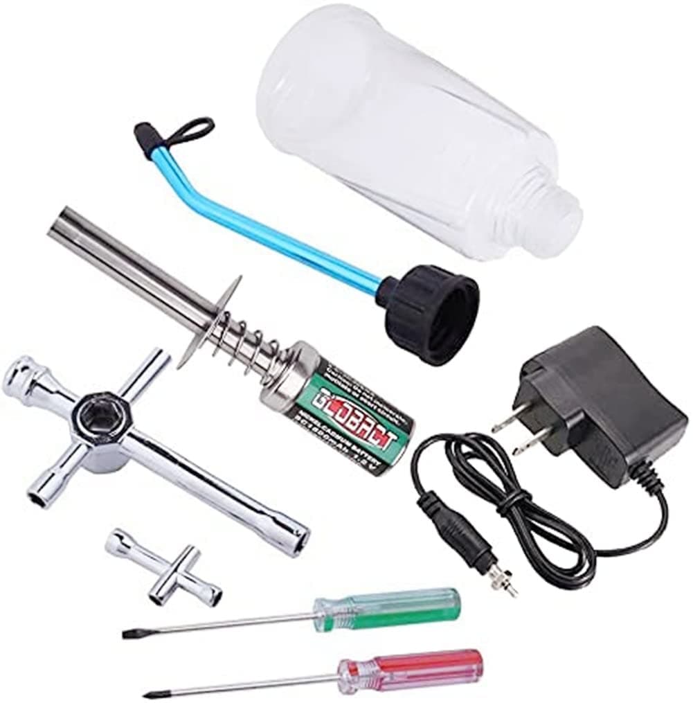 RC Nitro Starter Glow Plug Igniter Charger Tools Fuel Bottle Combo for Redcat HSP Nitro Powered 1/8 1/10 RC Car
