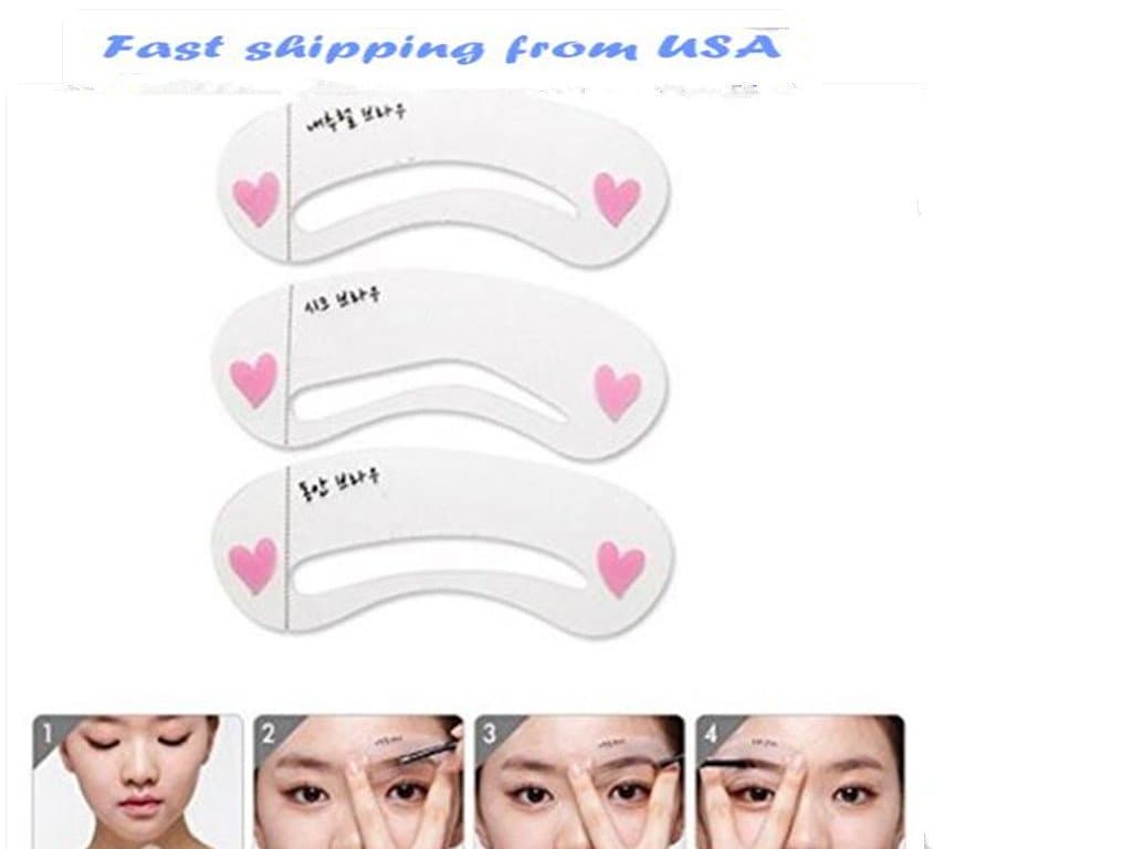 3 Style Eyebrow Drawing Guide Eyebrow Stencil Card Template Assistant