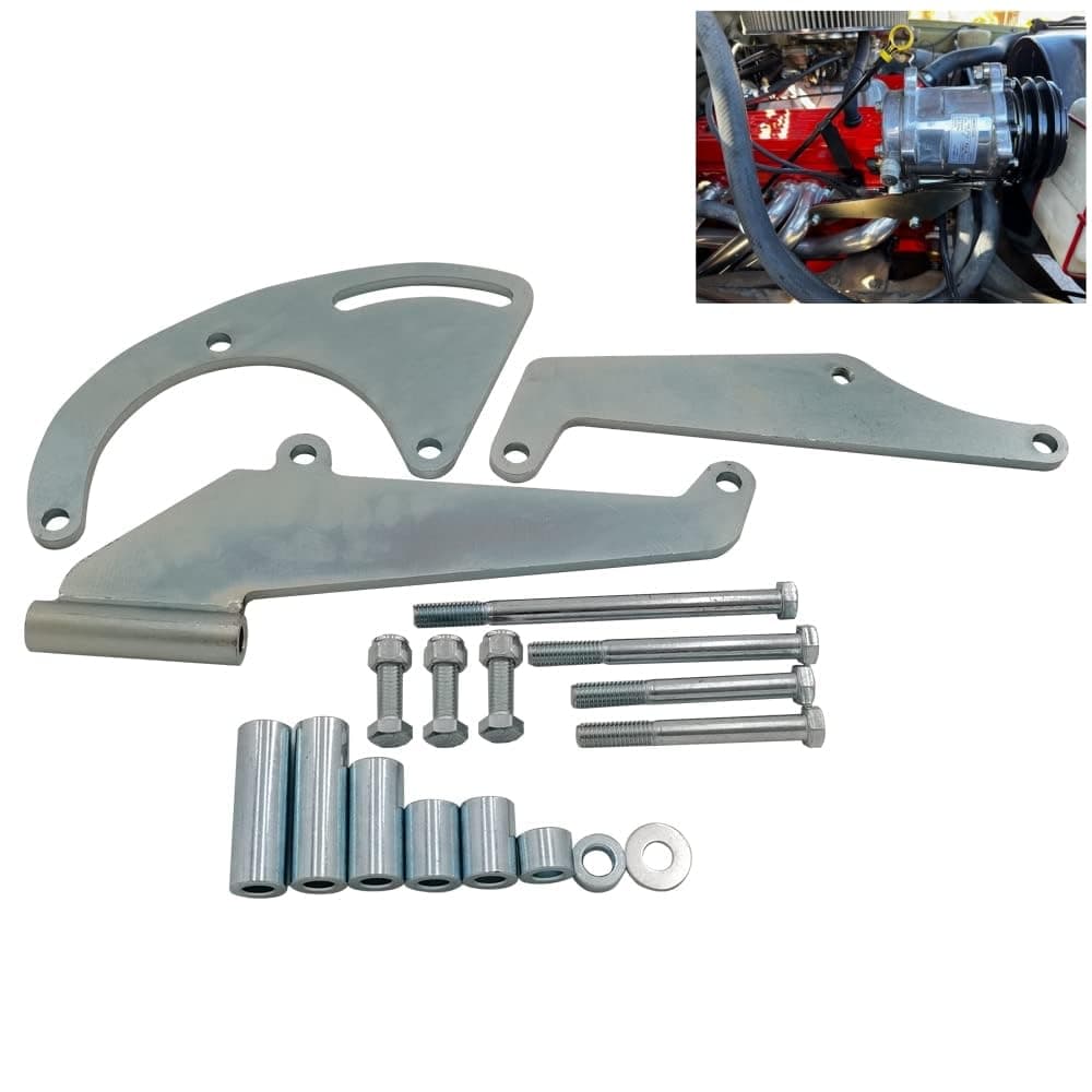 Compatible with Small Block Chevy A/C Air Conditioning Compressor Mounting Bracket SBC LWP Long Water Pump Driver Side 9919L 119L